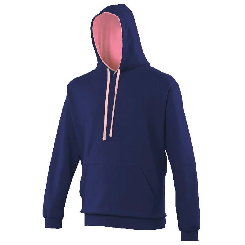 AWDis Varsity Hoodie (Oxford Navy/Candyfloss Pink)