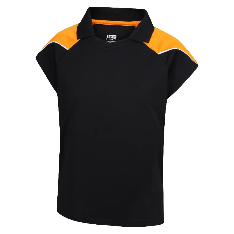 Customkit Teamwear Womens IGEN Polo (Black/Amber)