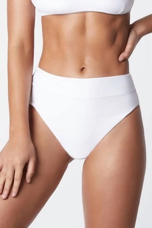 High Waist Bikini Bottom In White