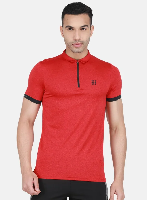 Rock-it Men Red Solid T-Shirt