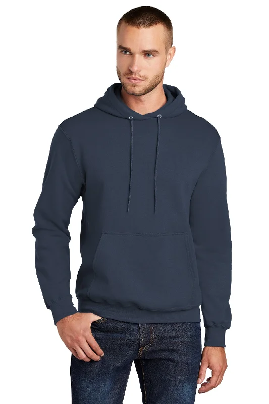 Port & Company Adult & Youth Core Fleece Pullover Hooded Sweatshirt in Navy OR Kelly Green with Team Logo - New Bedford YMCA Hurricanes