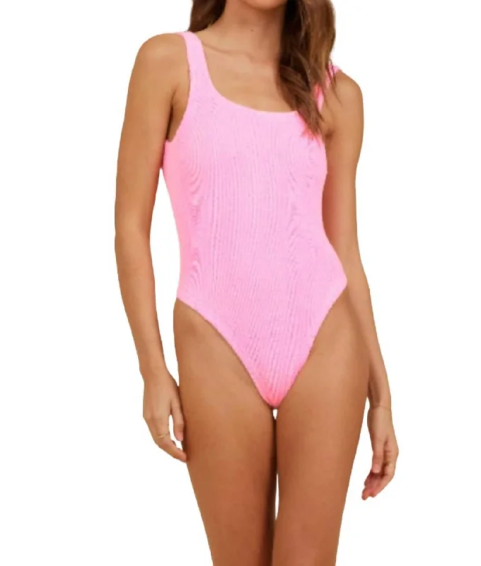 Standard Tank Krinkle One Piece Swimsuit In Gypsy Pink