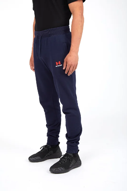 NAVY- JOGGERS RED AND WHITE LOGO