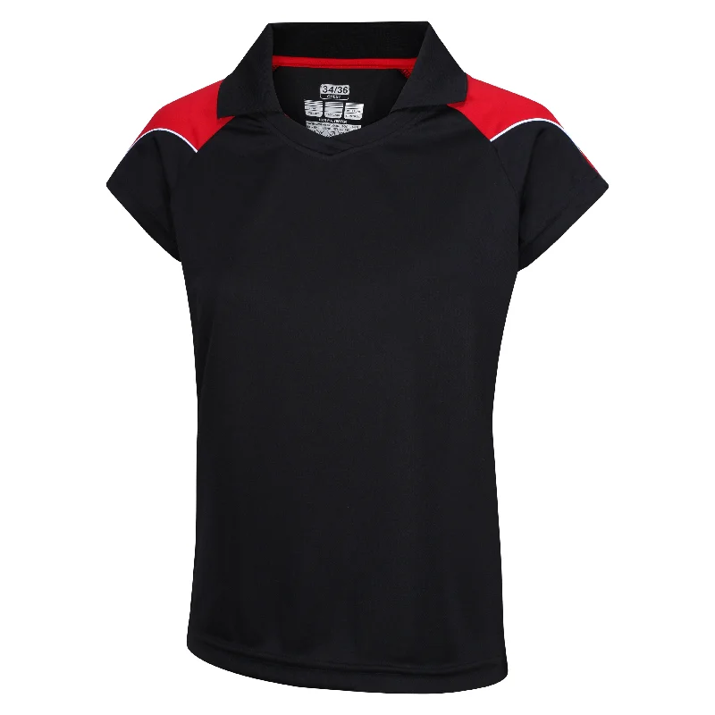 Customkit Teamwear Womens IGEN Polo (Black/Red)