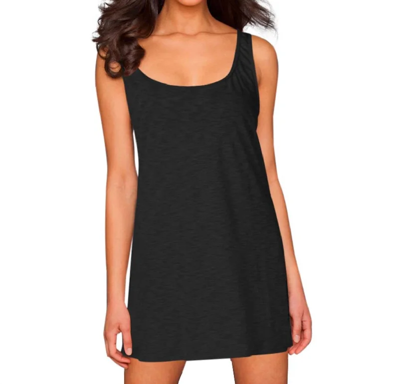 Jersey Tank Dress Cover Up In Black