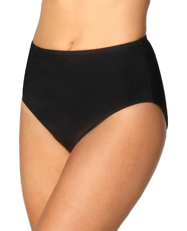 Plus Size Classic Brief Swim Bottom In Black