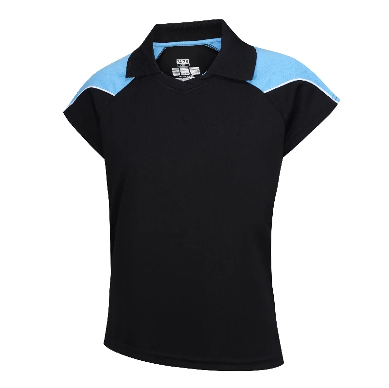 Customkit Teamwear Womens IGEN Polo (Black/Sky)