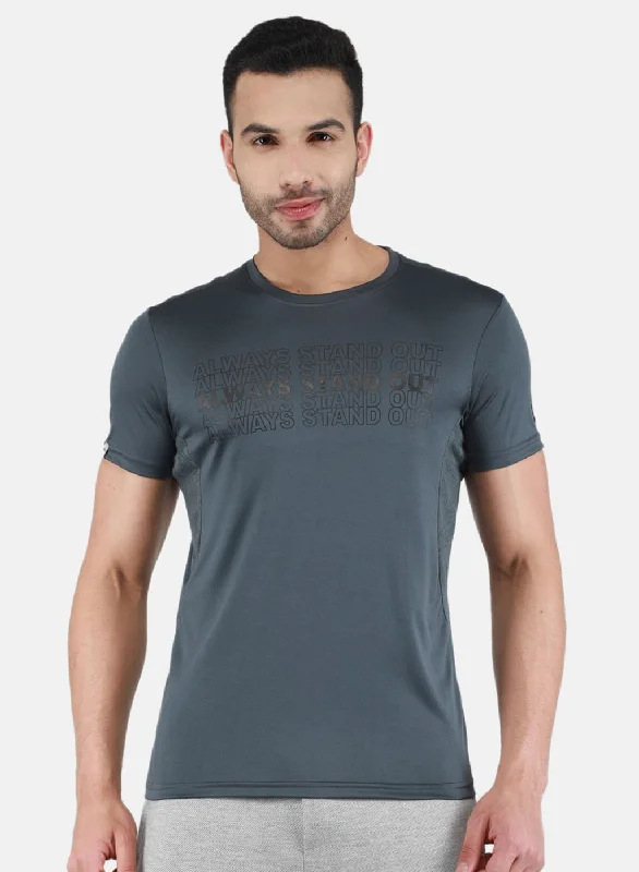 Men Grey Printed T-Shirt