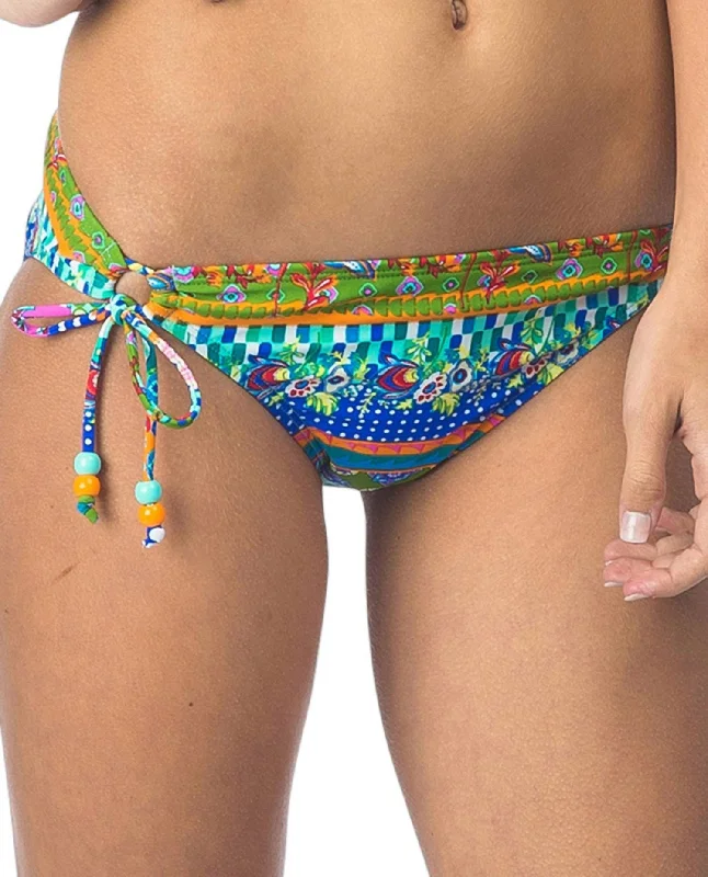 Adjustable Side Tie Hipster Bikini Bottom In Hob Seam Weaver