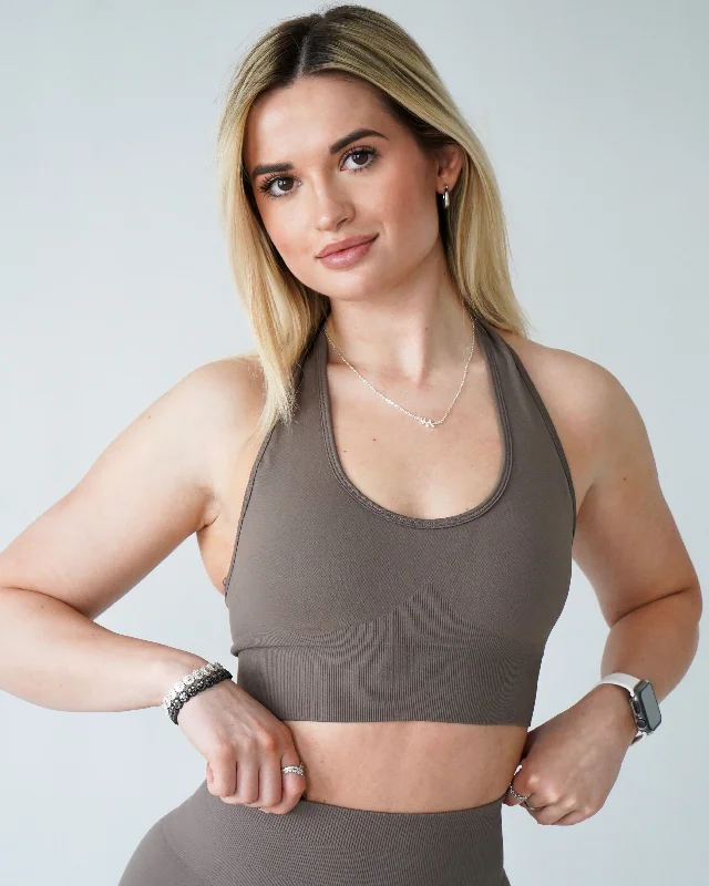 Enhance Halter Top -  Cappuccino