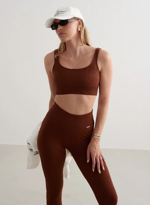 Mahogany Ribbed Seamless Bra