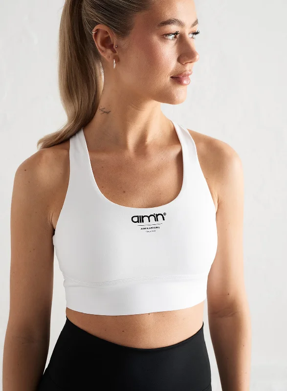 White Edge Core Racerback Bra