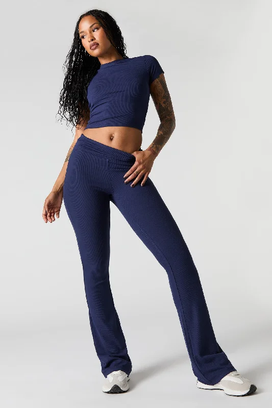 Active Soft Ribbed Flare Pant