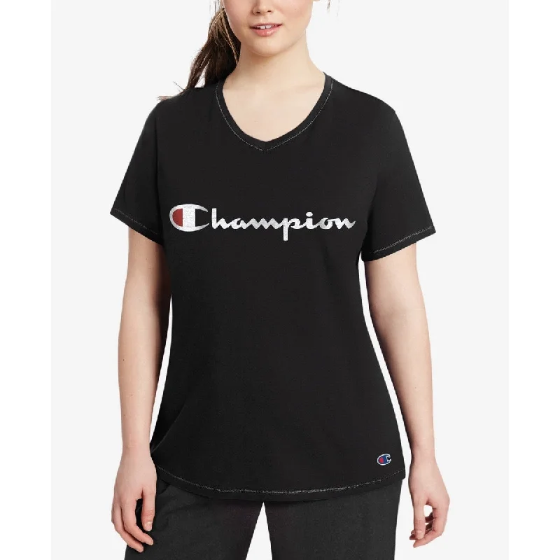 Champion Women's Logo T-Shirt Black - 1X