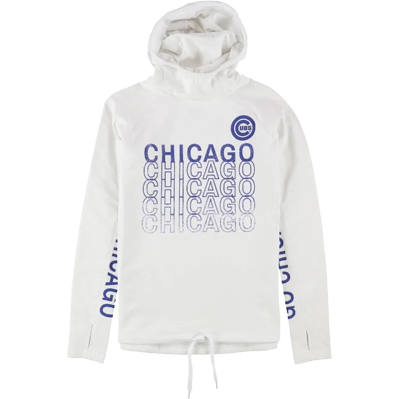 Hands High Womens Chicago Cubs Hoodie Sweatshirt, White, Small