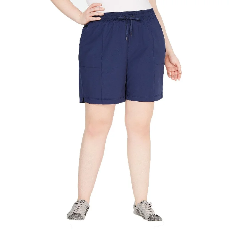 Ideology Women's Plus Size Woven Shorts Navy Size 3 Extra Large - XXX-Large