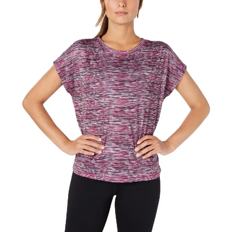 Ideology Women's Space-Dyed T-Shirt Fuchsia Crystal Size Extra Small