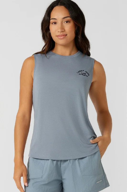 Lotus Muscle Tank | Washed Out Blue