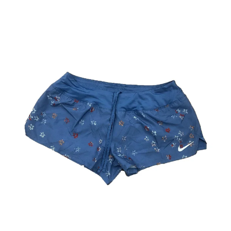 Nike Women's Dri-FIT Printed Running Shorts Blue Size Small