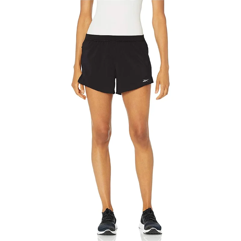 Reebok Womens Carrera Running Athletic Workout Shorts, Black, Small