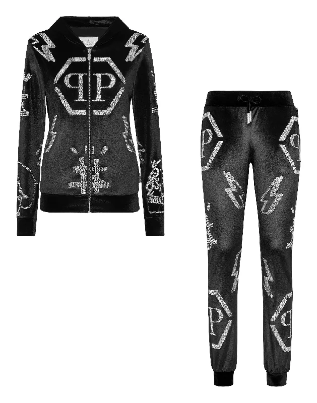 Tracksuit Hoodie/Trousers Monogram  with Crystals